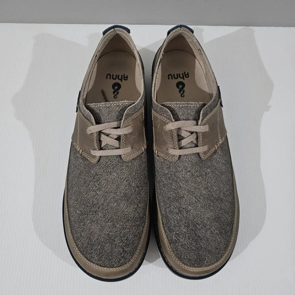 Ahnu Parkside Casual Oxford Shoe Mens 11.5 Brown Gray Blue Suede Canvas Lace Up main image 5